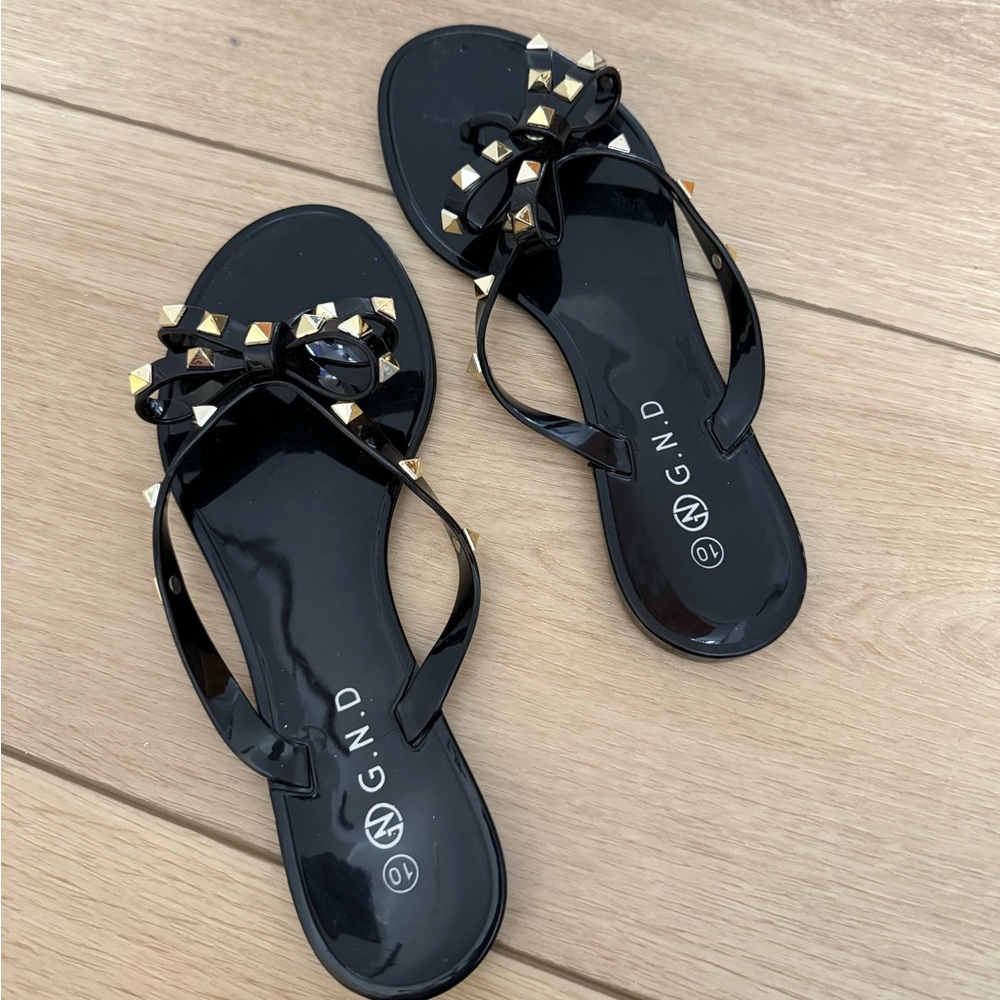 Black Studded Women's Sandals